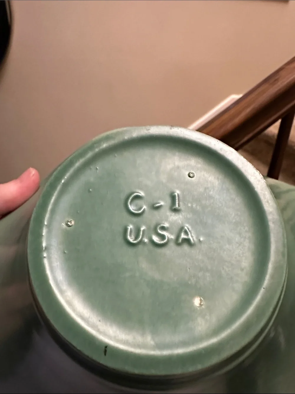 Jade Green Ceramic Decorative Bowl MCM 1960s